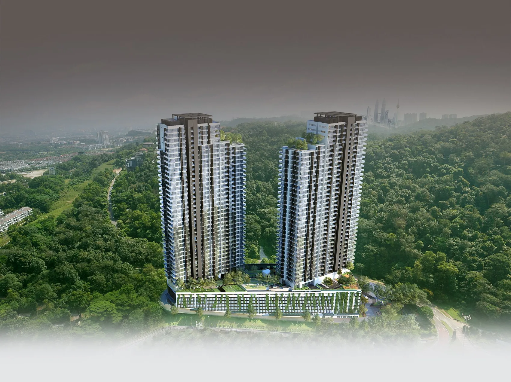 Mayland rendering showing Hampton Damansara towers
